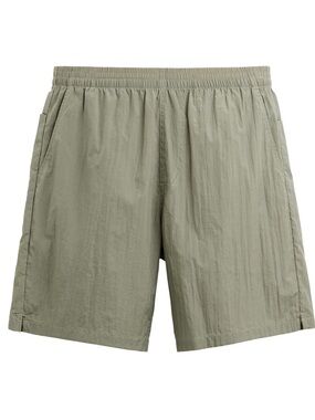 Zara Men's Olive Green Elastic-Waist Swim Trunks
